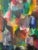 Textile Abstract Oil on Canvas Painting, Modern Style, Late 20th Century For Sale - Image 7 of 9