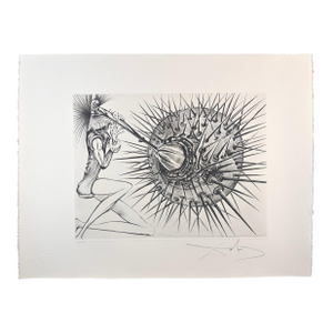 1960s Share Dali Don Quichotte Et l'Oursin Hand Sig Numb Etching Surreal Very Rare Art