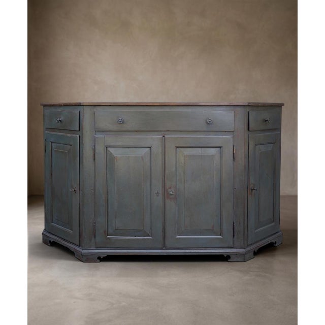 Wood Antique Italian Four-Door Painted Sideboard For Sale - Image 7 of 17
