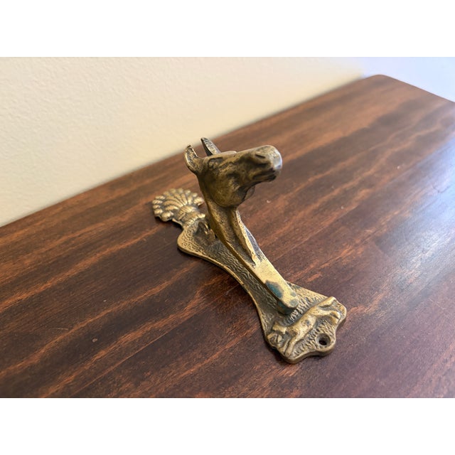 1940s English Cast Brass Equestrian Horse Door Knocker For Sale - Image 4 of 13