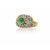 Early 20th Century 1 Carat Cabochon Natural Emerald Toi Et Moi Ring in 18k yellow gold, Size 7 For Sale - Image 5 of 8