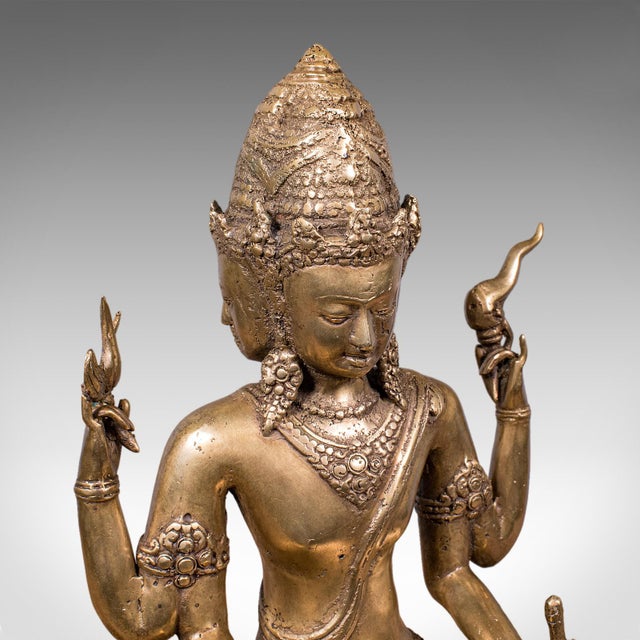 Antique Dattatreya Figure, Balinese, Bronze, Religious Icon, Hinduism, Victorian For Sale - Image 6 of 12