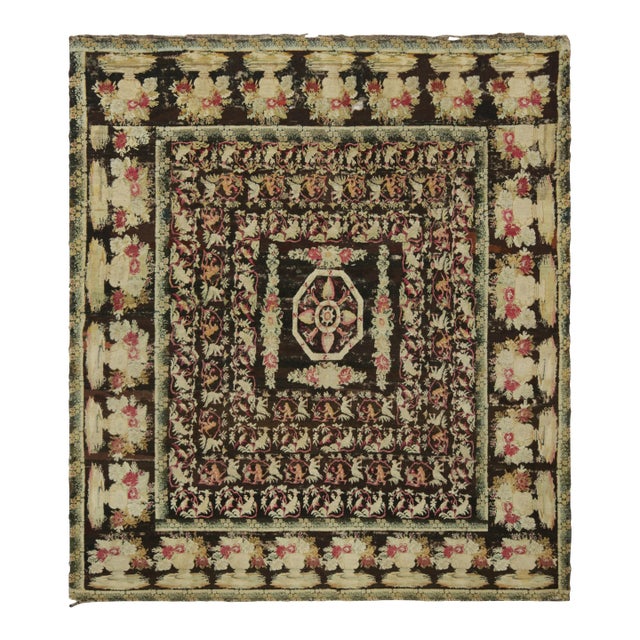 Antique Bessarabian Rug, Monkey Pictorials and Floral Medallion - Rug & Kilim For Sale