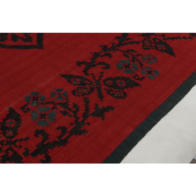 Late 18th Century Late 18th Century Antique Turkish Kilim Rug in Red & Black Transitional Style by Rug & Kilim For Sale - Image 5 of 7