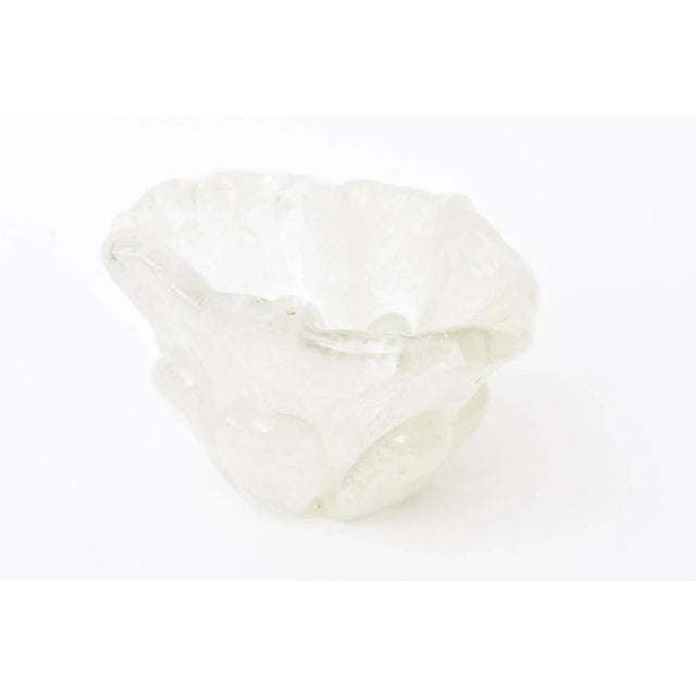 Mid-Century Modern Vintage Archimede Seguso Murano White Cased Pulegoso Glass Vase or Bowl 1950's For Sale - Image 3 of 9