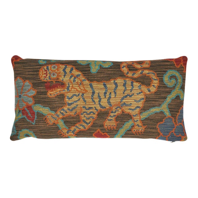 Schumacher Tan Khotan Weave Pillow For Sale