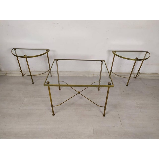1950s Gold-Plated Brass Ringed Side Tables, 1950s, Set of 3 For Sale - Image 5 of 18