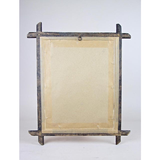 Hand-Carved Wooden Wall Mirror with Golden Bars, Austria, 1901 For Sale - Image 15 of 16