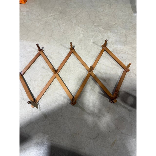 Vintage Accordion Style Peg Wall Hanger For Sale - Image 4 of 6
