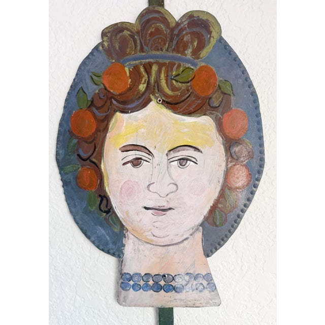 Rustic European 1960s Ira Yeager Painted Wall Candle Sconce, Attributed For Sale - Image 3 of 12