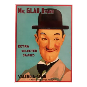 1950s-60s Spanish Orange Crate Label - Mr. Glad Brand (Matted)