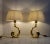 Beige Brass Table Lamps attributed to Pierre Cardin, 1970s, Set of 2 For Sale - Image 8 of 18