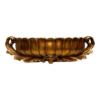 Mid-Century Modern Freeman McFarlin Gilt Console Bowl Planter by R. Wright For Sale