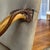 Vintage Richelieu Arm Chair in Antiqued Wood, Suede and Metallic Studs by Kreiss, a Pair For Sale - Image 9 of 12