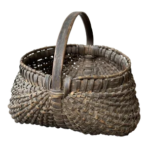 Antique Hand-Woven Buttocks Basket, Circa Mid 19th Century