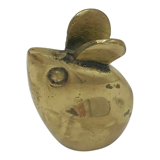 MCM Solid Brass Mouse Paperweight* For Sale