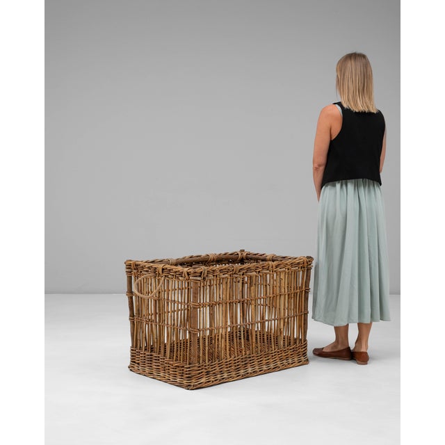 French Provincial 1920s French Wicker Basket For Sale - Image 3 of 18