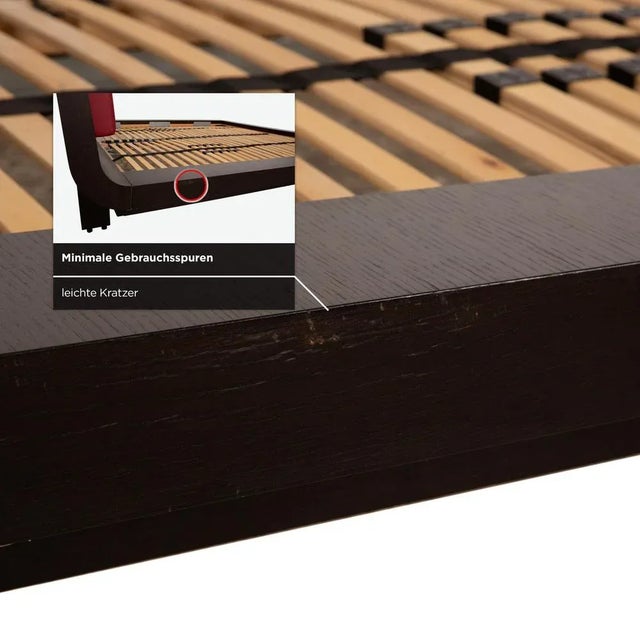 Tamis Bed in Black and Red Wood and Leather from Hülsta For Sale - Image 6 of 13