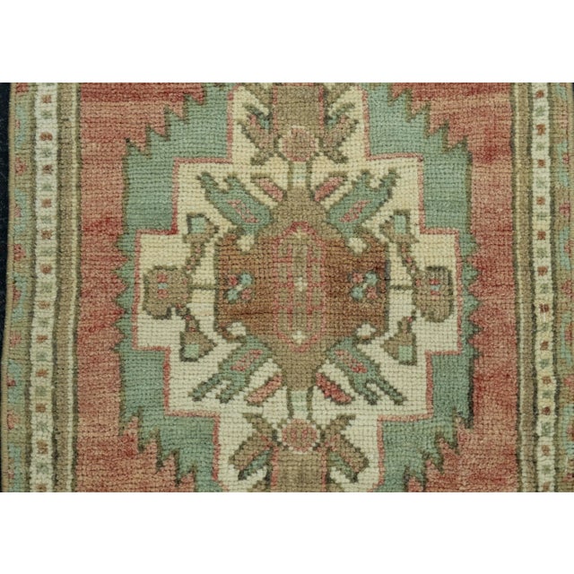 Turkish Turkish Mini Rug Oriental Hand Knotted Vintage Rug 1'5" x 3'1" #16684 For Sale - Image 3 of 8