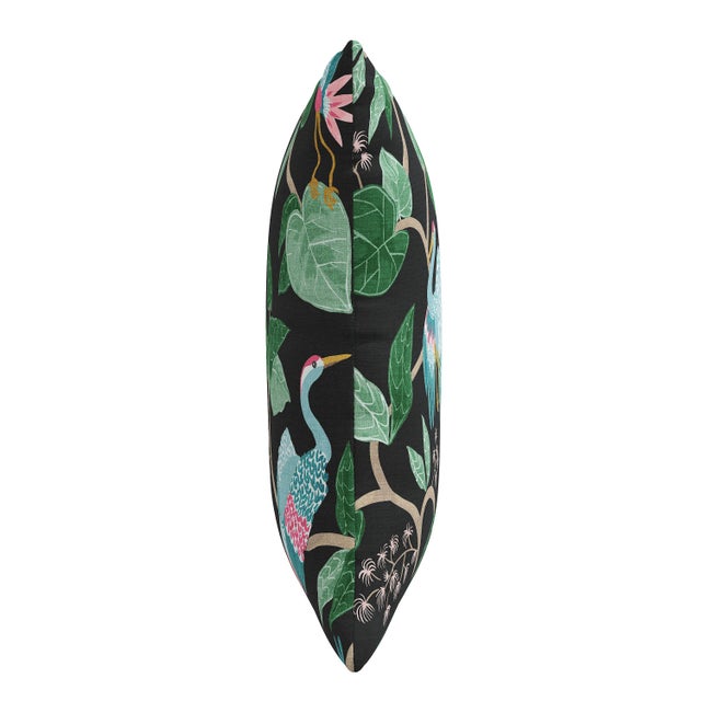 Spritely Home 22" Indoor/Outdoor Pillow in Black Josephine Chinoiserie For Sale - Image 4 of 6