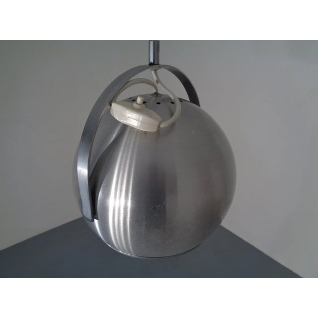 Two angle adjustable Kugellampe from brushed aluminum, powder from the 1960s. Both lamps with light switch, which is not...