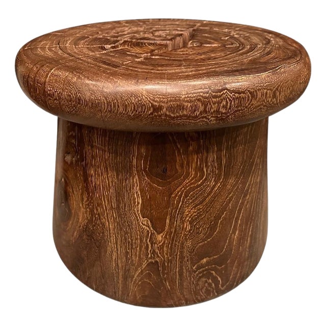 Andrianna Shamaris Teak Wood Side Table or Stool For Sale