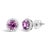 Immerse yourself in the allure of these exquisite 10K white gold stud earrings, each centered with a captivating 5mm...
