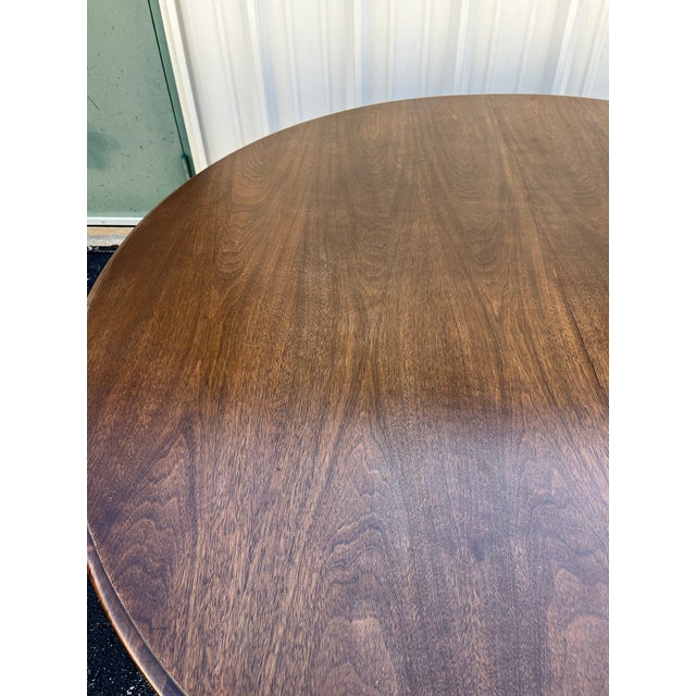 Brown Early 1900s Large Round Oak Farmhouse Dining Table For Sale - Image 8 of 12