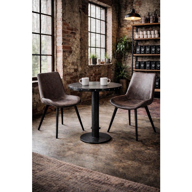Vintage Iron Gunmetal Bistro Table For Sale In Los Angeles - Image 6 of 7