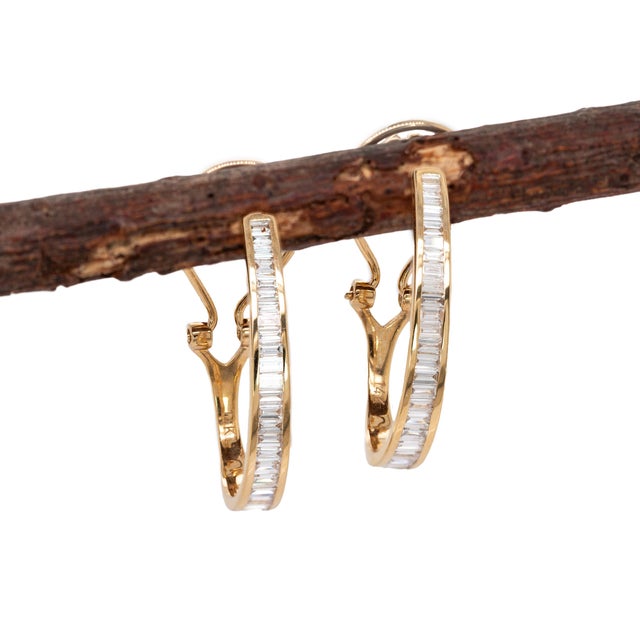 Contemporary 1ct Lab Created Diamond Earrings in 14k Solid Yellow Gold | Clip-on Closure For Sale - Image 3 of 6