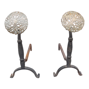 Pair of Antique Ernest Gimson-Style Andirons