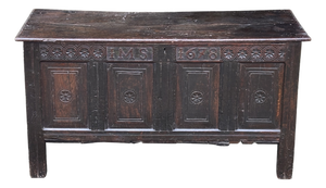 Oak Lancashire Coffer, 1678