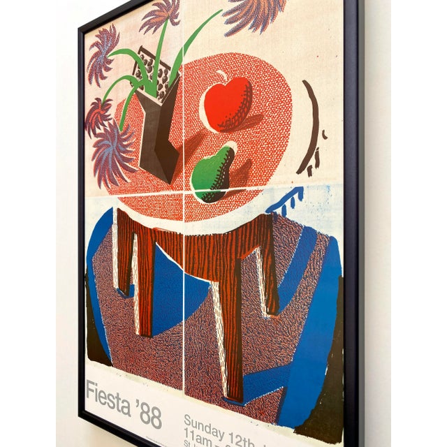 David Hockney Vintage 1988 Lithograph Print Framed Pop Art