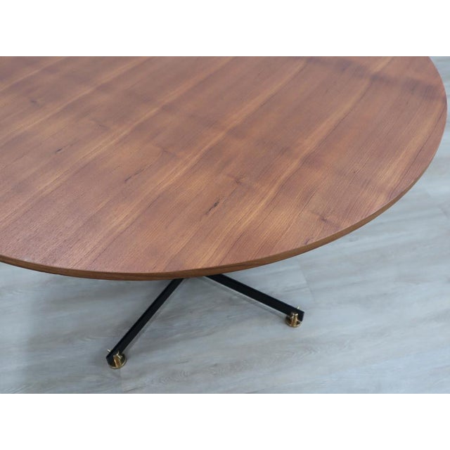 Round Dining Table in Teak & Brass from Vittorio Nobili, 1950s For Sale - Image 6 of 10