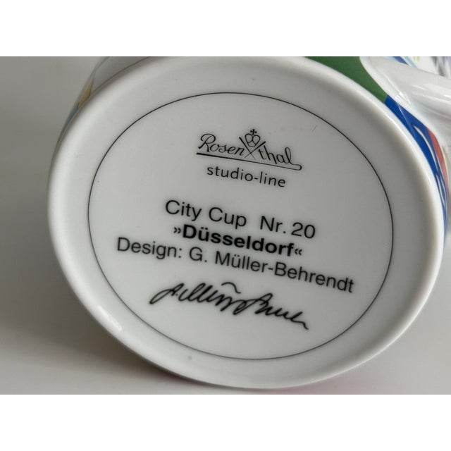 Postmodern Cupola City Cup Series No. 20 Düsseldorf Mug by G.Müller-Behrendt and Mario Bellini for Rosenthal Studio Line, 1990s For Sale - Image 3 of 4