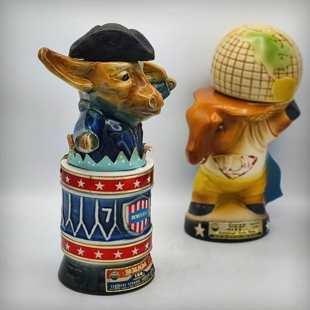 Ceramic Democratic Presidents Donkey Carafe by Jim Beam, USA, 1970s For Sale - Image 14 of 16