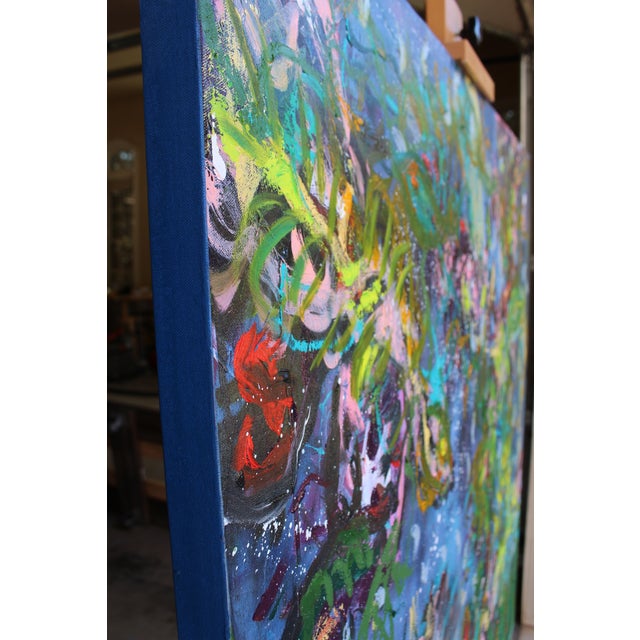 Exuberant Guests Original Abstract Oil Painting by Lisa Finlayson For Sale - Image 15 of 15