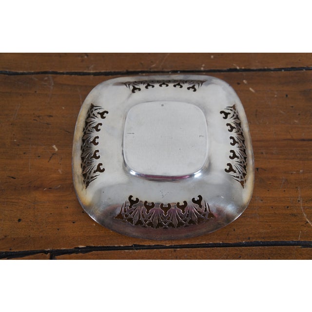 Antique James E Blake Sterling Silver Reticulated Filigree Tray Dish For Sale - Image 4 of 12