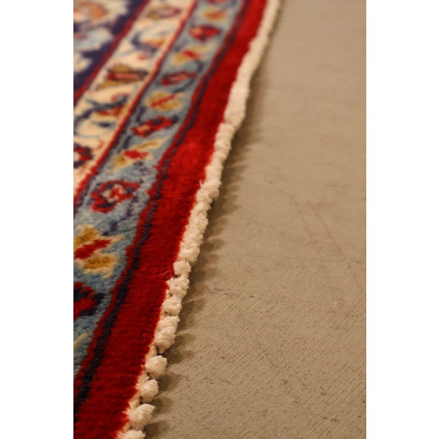 Hand Knotted Persian Style Vintage Wool Area Rug Red Field Floral Medallion For Sale - Image 15 of 18