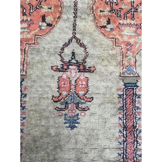 Blue Vintage Turkish Silk Kayseri Rug For Sale - Image 8 of 16