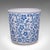 Blue Trio of Vintage Garden Tree Planters, Portuguese, Ceramic, Jardiniere Pots, Bush For Sale - Image 8 of 12
