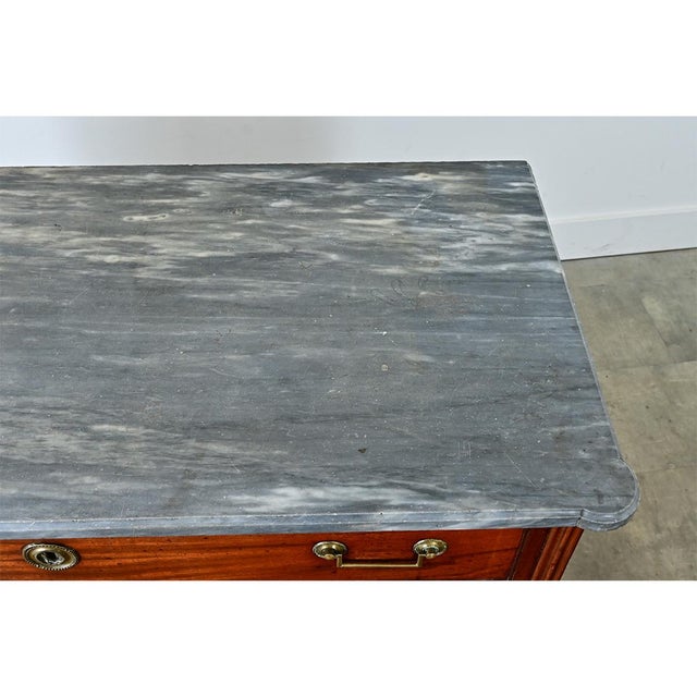 Black French 19th Century Mahogany Louis XVI Commode with Marble Top For Sale - Image 8 of 10