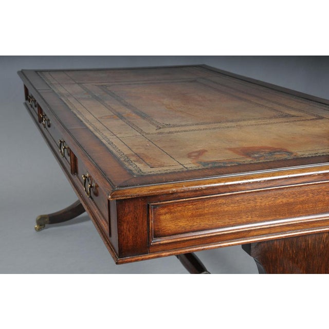 English Mahogany Partner Desk, 1900s For Sale - Image 15 of 18
