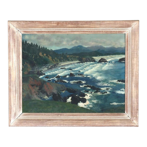 Vintage Oil on Board Painting “Oregon Coast” by Bernice Stanbro C1940