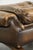 Brown English Chesterfield Ottoman in Cowhide Leather on Wheels For Sale - Image 8 of 13