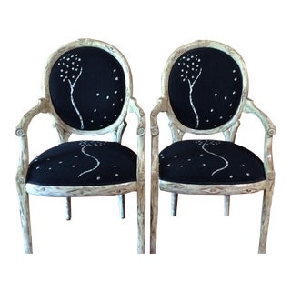 Michael Taylor Chairs with Sally Circum Lewis Upholstery - A Pair For Sale