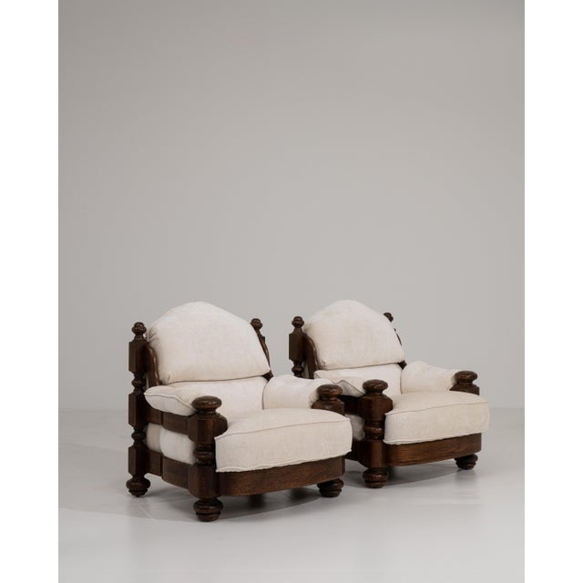 Brown 1970s Pair Of Brutalist Armchairs For Sale - Image 8 of 13