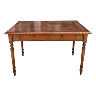 18c Style Francesco Molon for Giemme Fruitwood Inlaid Writing Table Desk For Sale