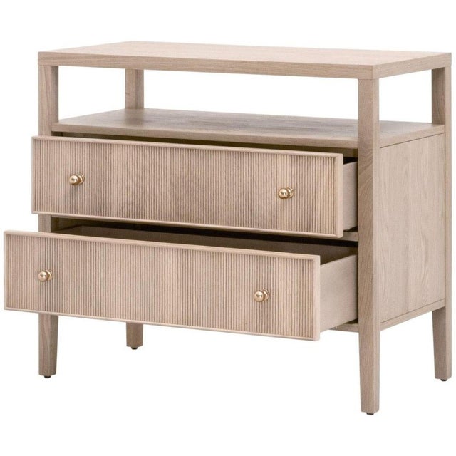 Highland Open Shelf 2-Drawer Natural Oak Nightstand For Sale In Washington DC - Image 6 of 8
