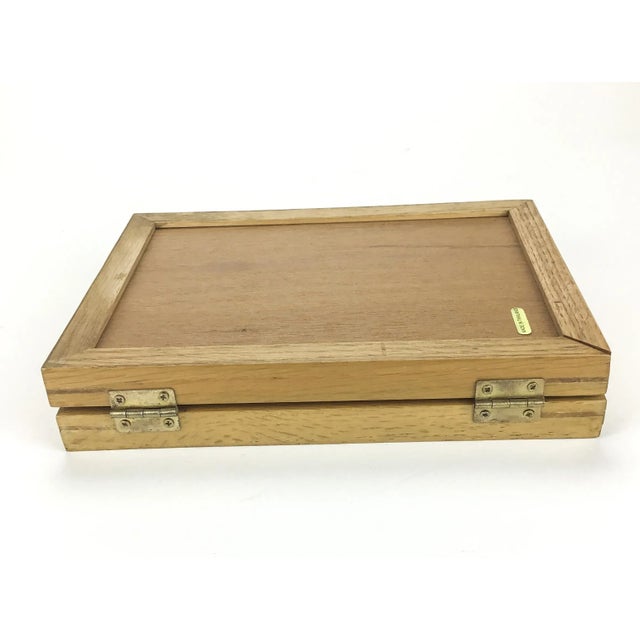 Vintage 5 X 7 Solid Oak Double Photo Frame With Glass For Sale - Image 9 of 11